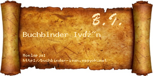Buchbinder Iván névjegykártya